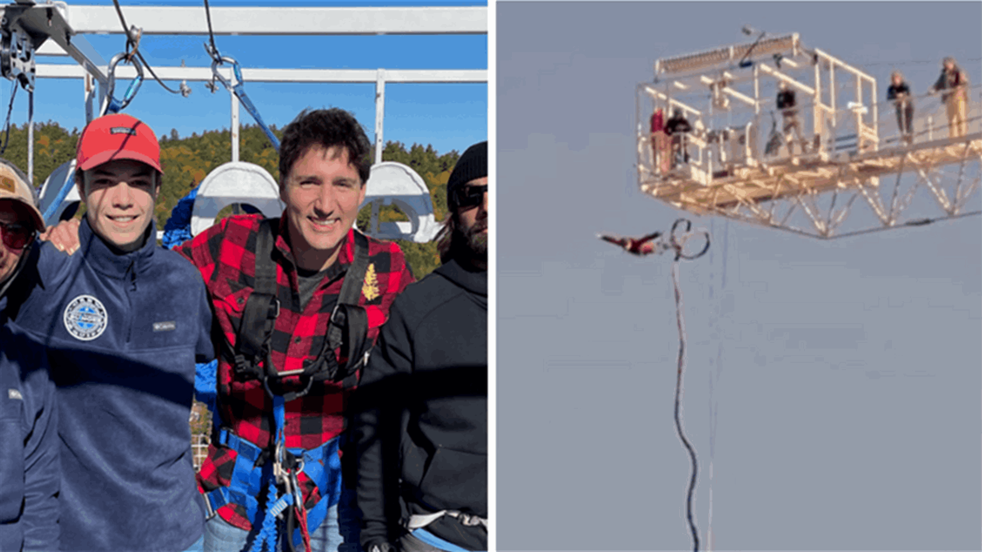 من ارتفاع 60 متراً... رئيس الوزراء الكندي يقفز من أعلى نقطة في البلاد (فيديو)
