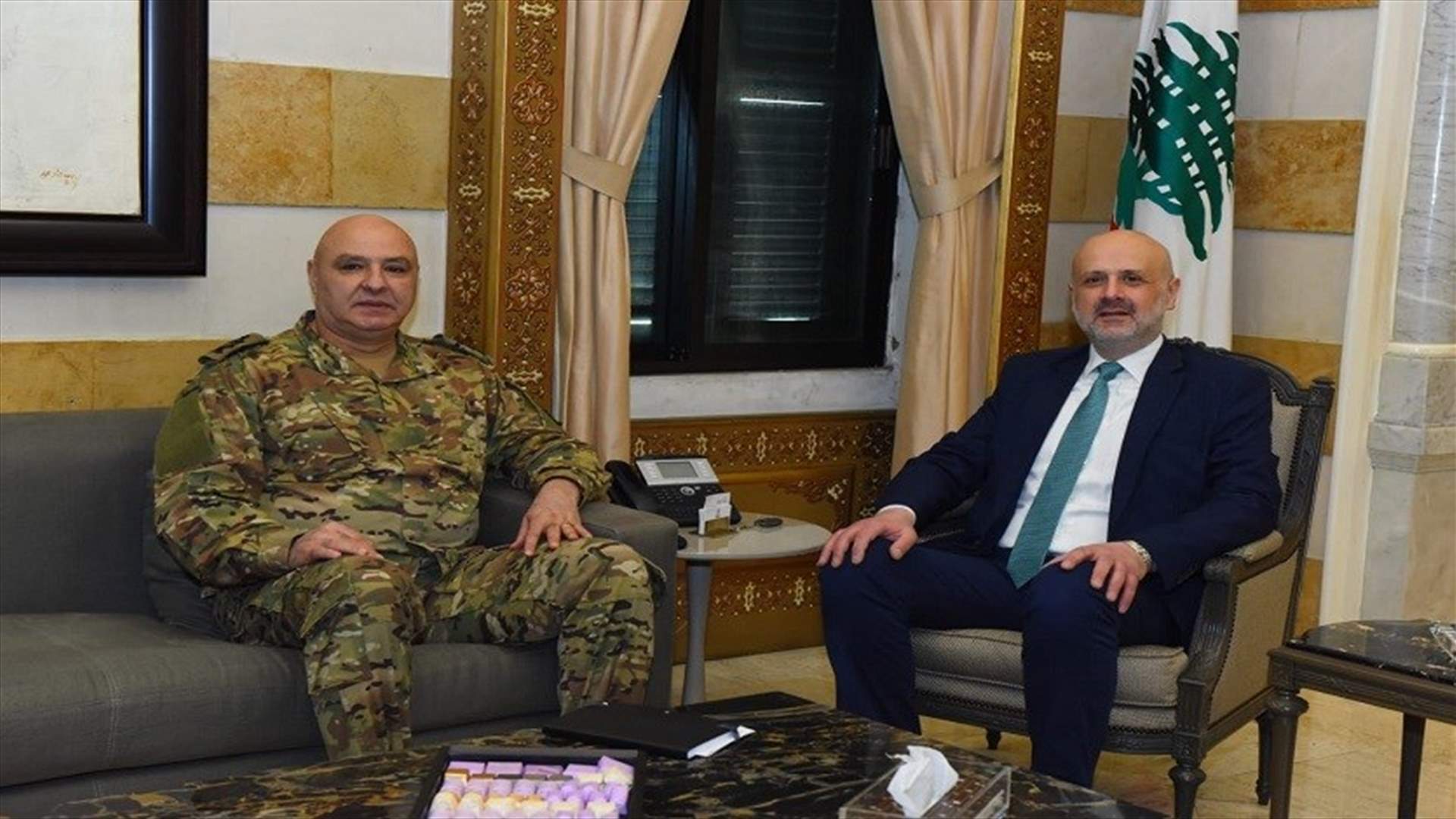 مولوي استقبل قائد الجيش... وتشديد على أهمية التعاون ومواصلة التنسيق بين الأجهزة الأمنية والعسكرية
