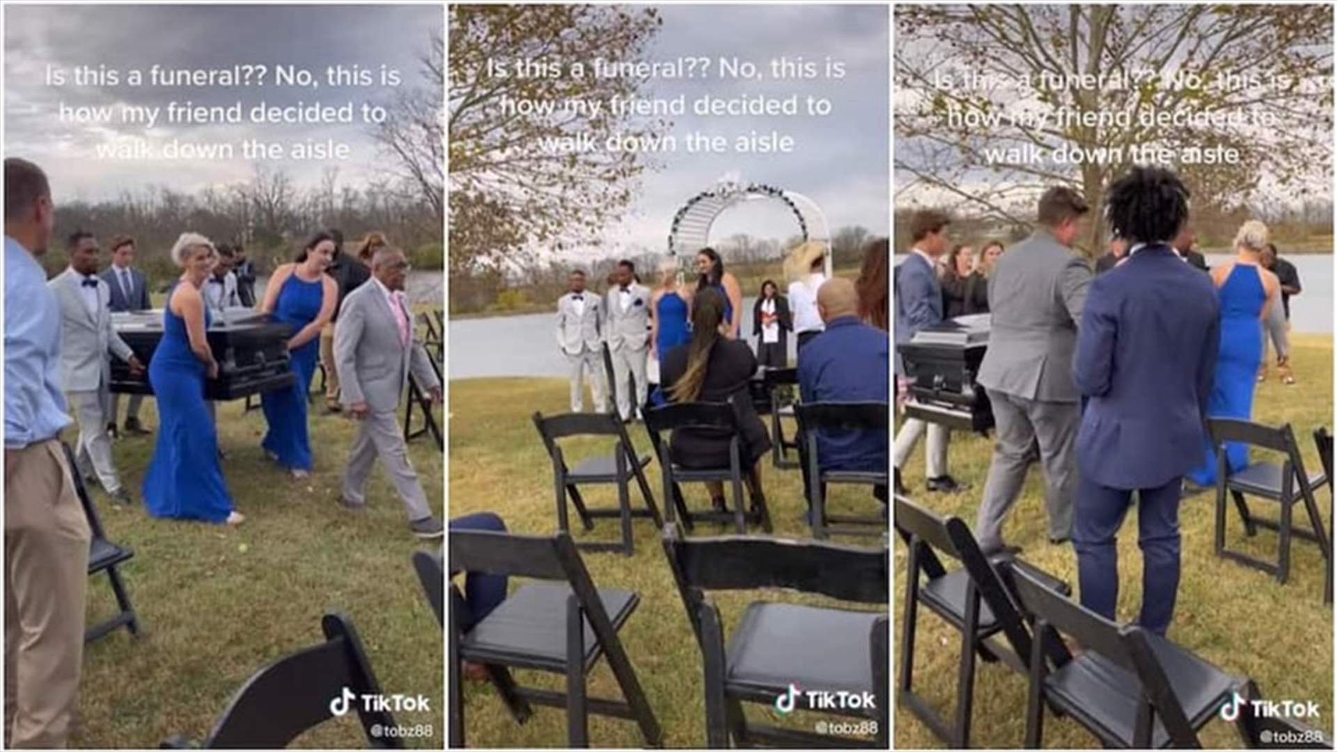 عريس يصل حفل زفافه بالنعش... فيديو يجتاح تيك توك!