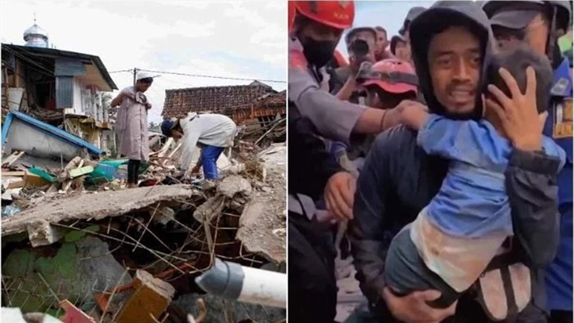 بعد يومين من زلزال هزّ إندونيسيا... إنقاذ طفل في السادسة من تحت الأنقاض (فيديو)
