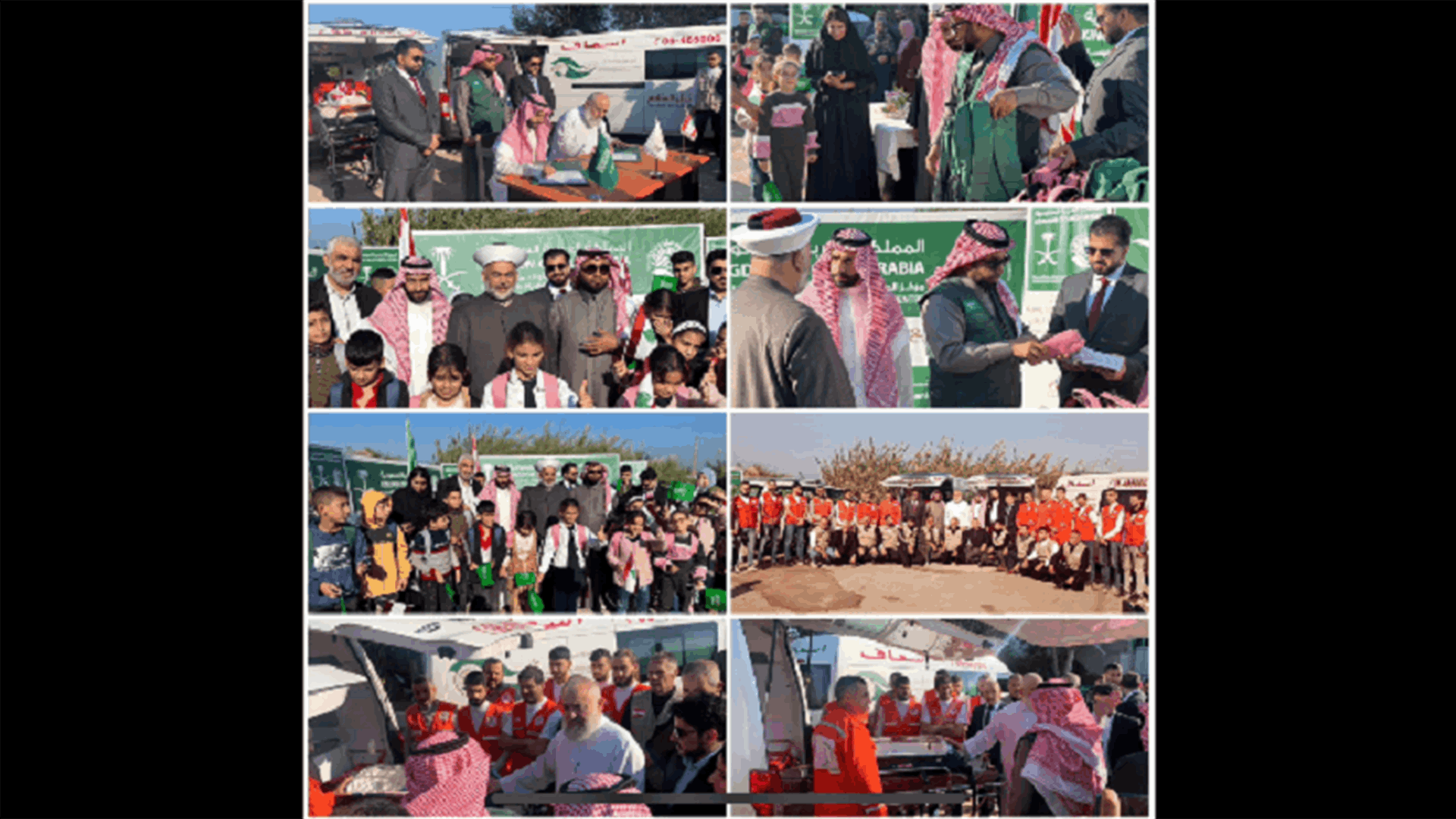مركز الملك سلمان للإغاثة سلم سيارتي اسعاف لجمعية سبل السلام ودشن مشروع توزيع حقائب مدرسية