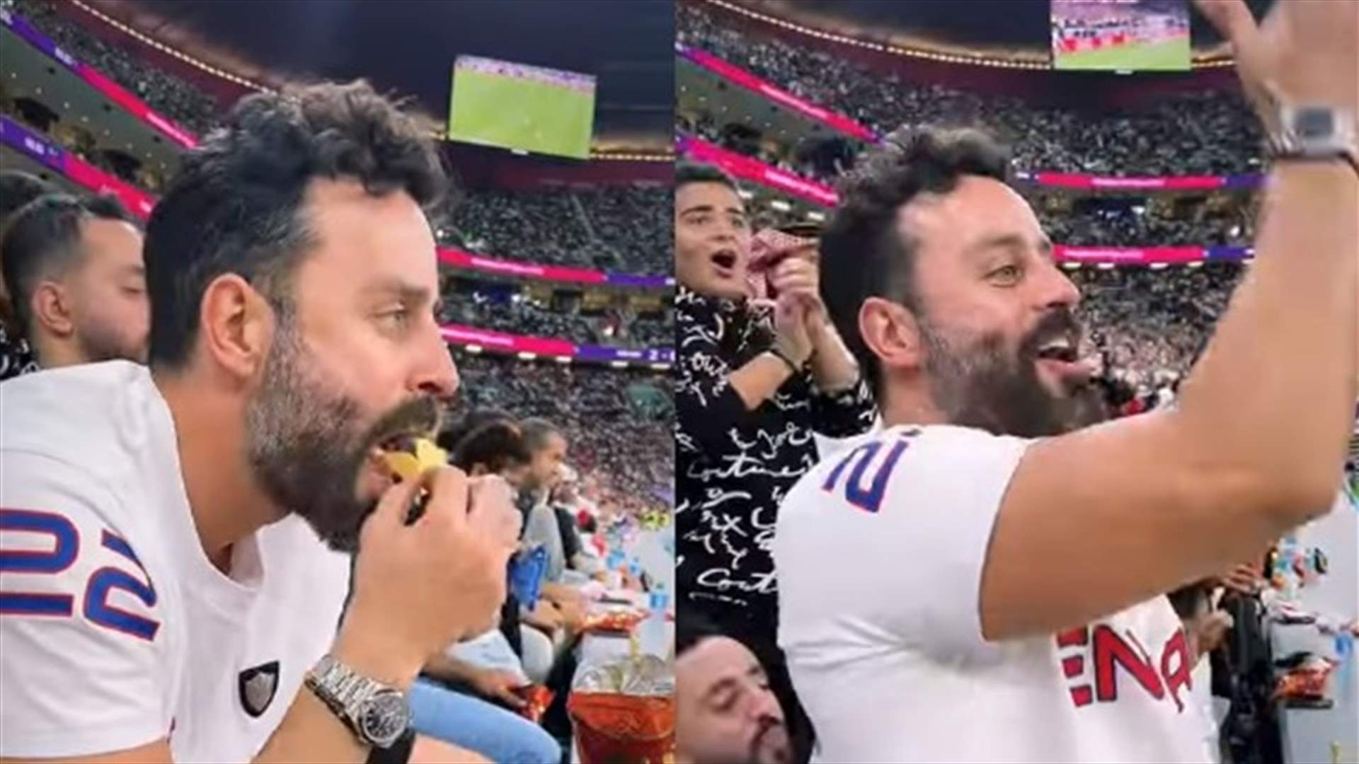 سعد رمضان "يهيّص" لإنكلترا بين جمهور المونديال في قطر (فيديو)