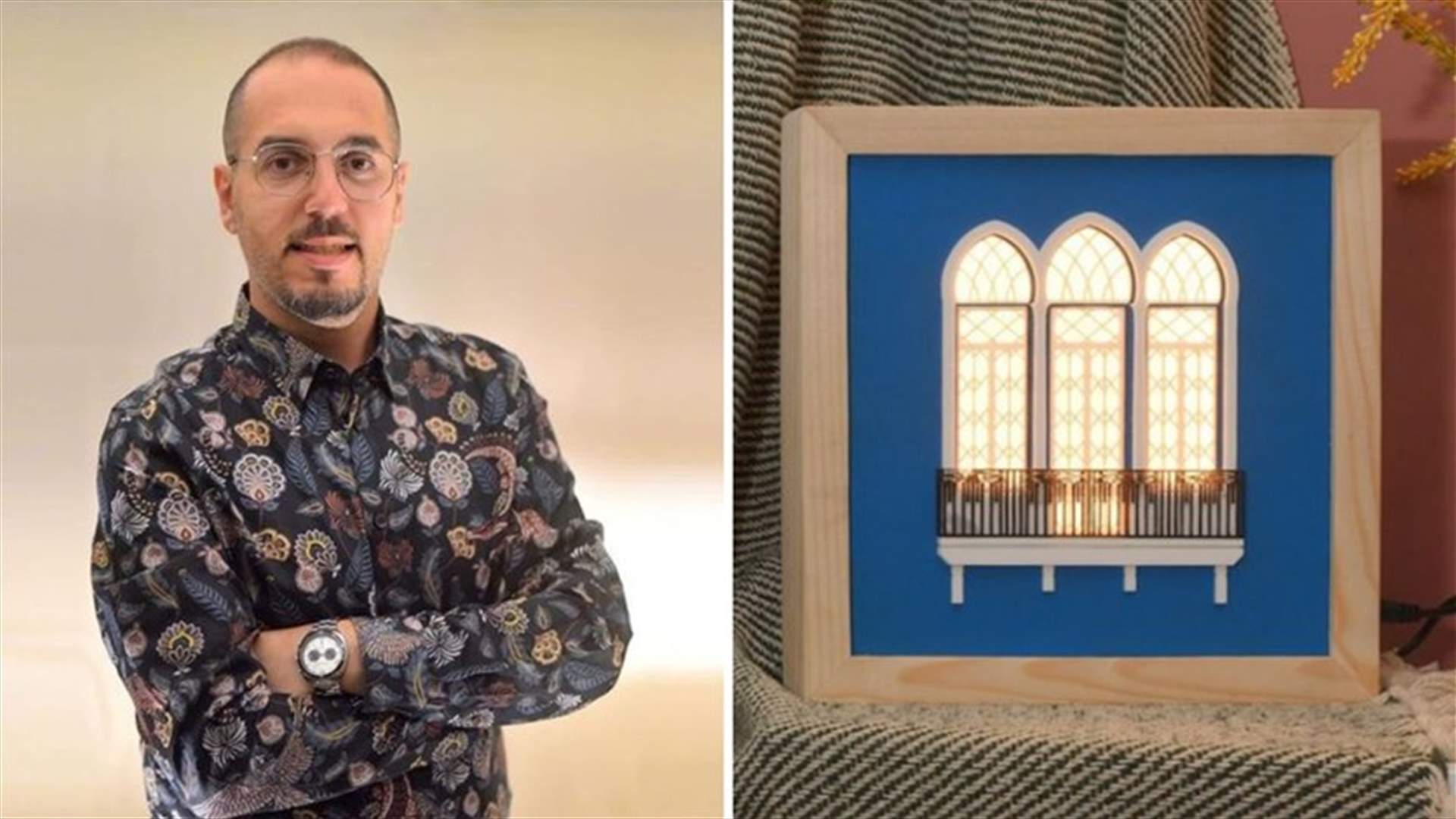 Lebanese artist designs illuminated paintings inspired by Ottoman-era architecture