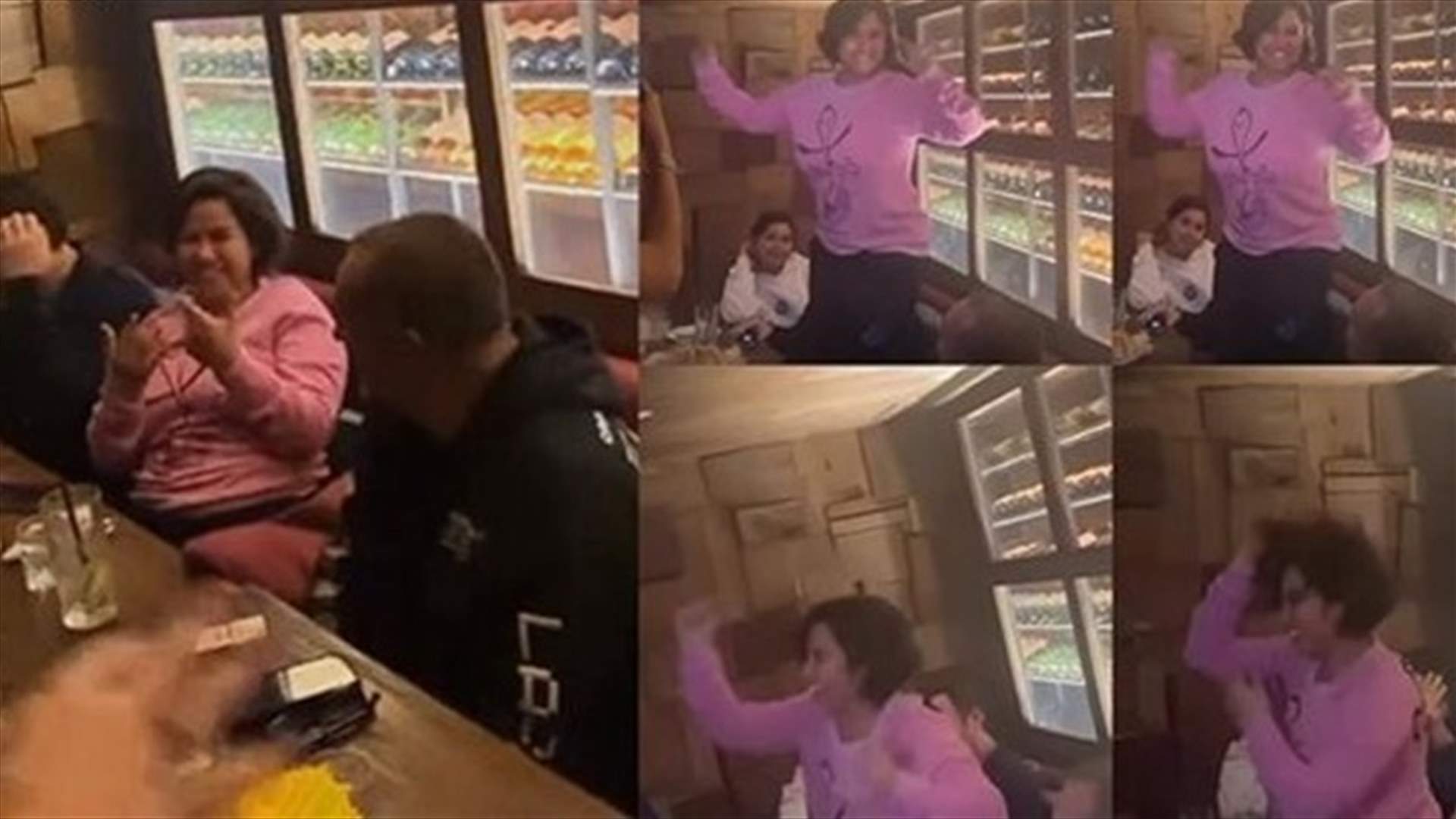 شيرين عبد الوهاب ترقص على طاولة مطعم في بيروت.. والجمهور يتعاطف مع ابنتها (فيديو)