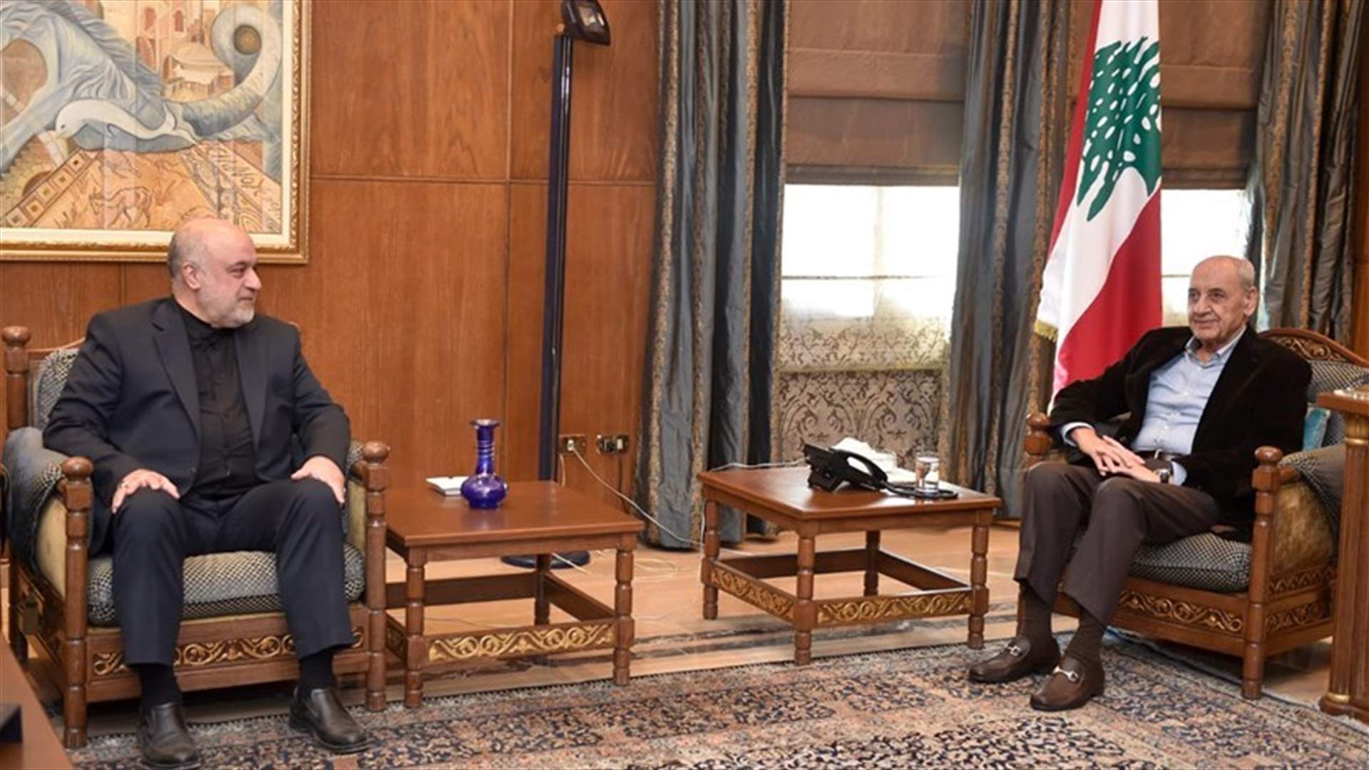 Speaker Berri meets Iranian ambassador to Lebanon