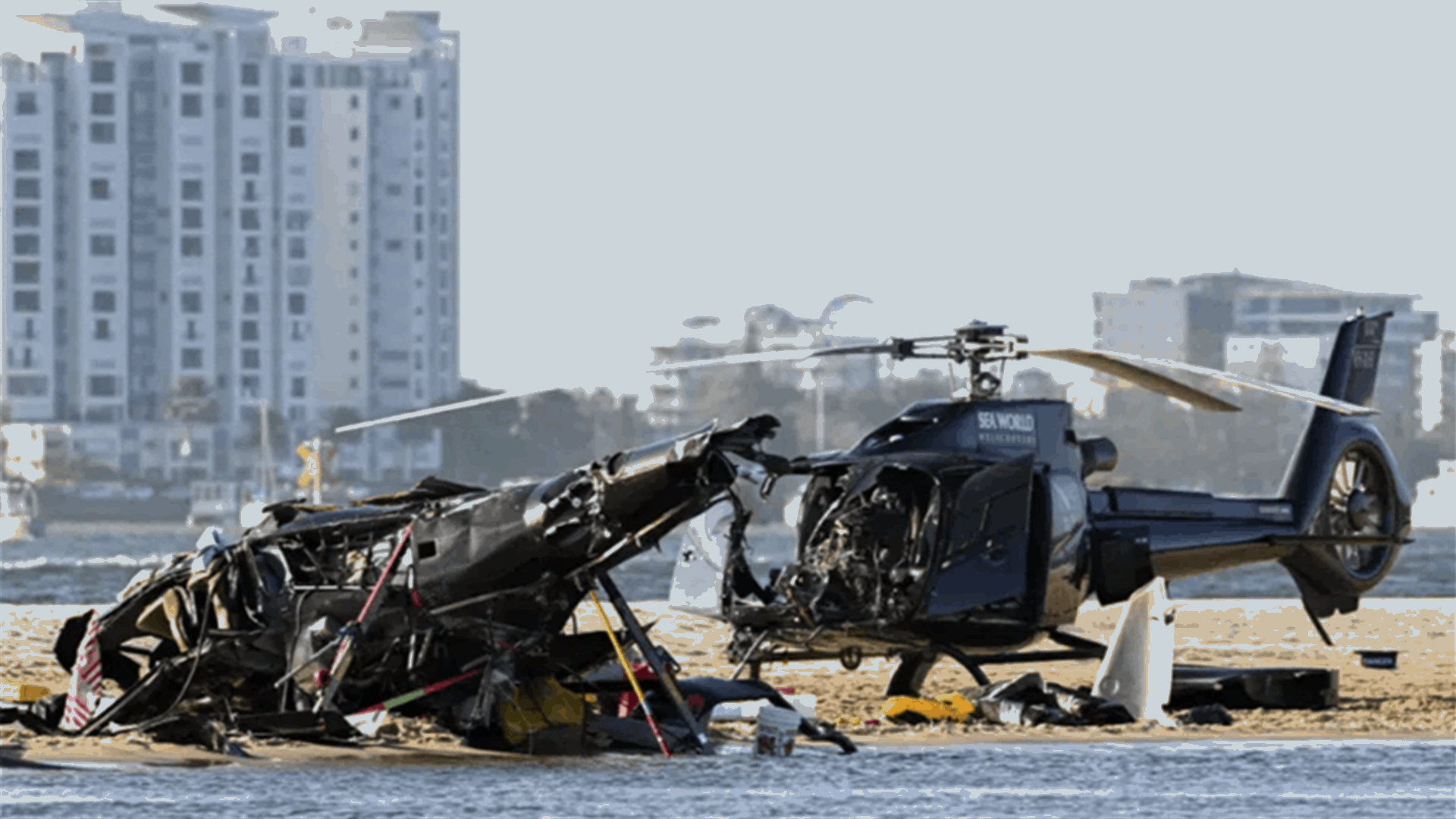 Helicopters collide over Australian beach