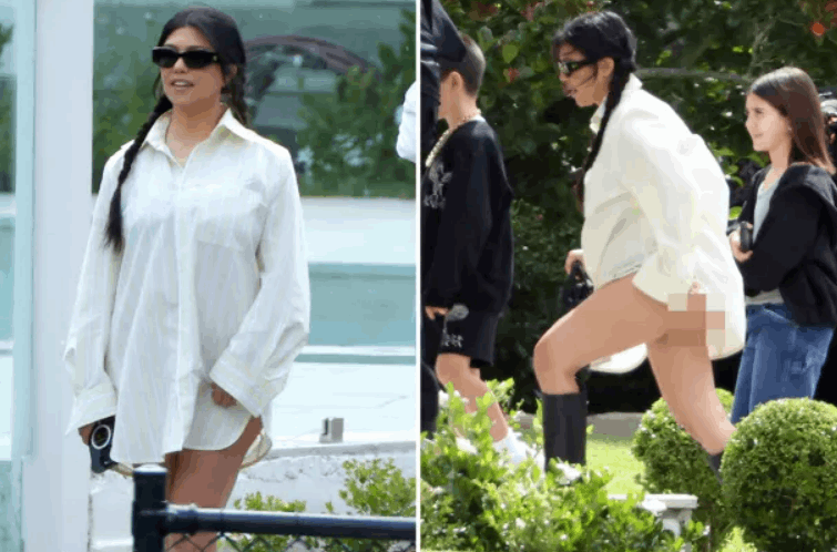 الهواء كشف مؤخرتها العارية... كورتني كارداشيان تتعرض لموقف محرج خلال نزهة مع أطفالها! (صور)