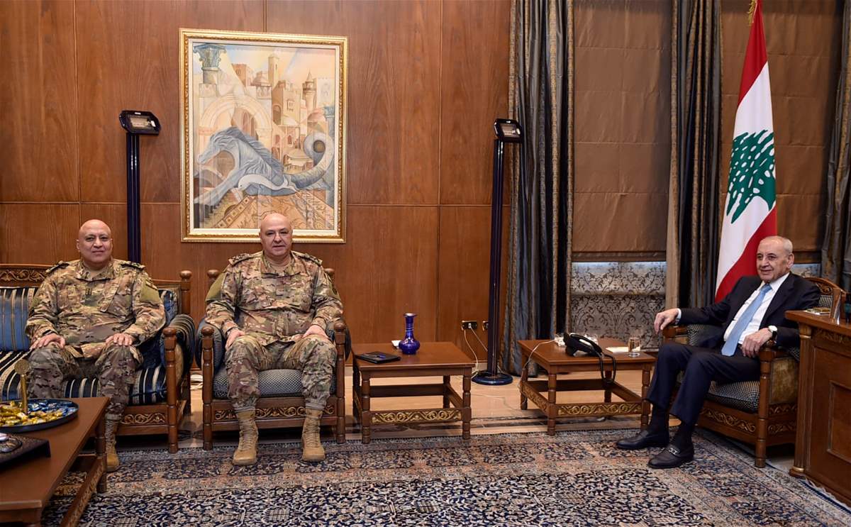 بري يلتقي مع المفوض الأوروبي لشؤون الجوار والتوسع وقائد الجيش ورئيس هيئة أركان الدفاع البريطاني