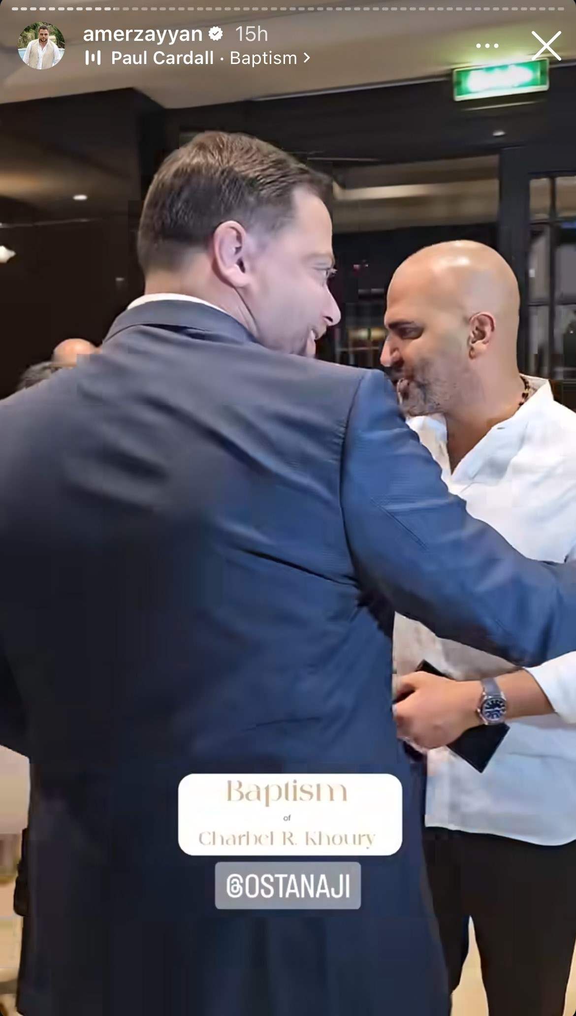 بحضور جبران باسيل.. عامر زيان يحتفل بمعمودية طفله في حفل أشبه بالزفاف (صور)