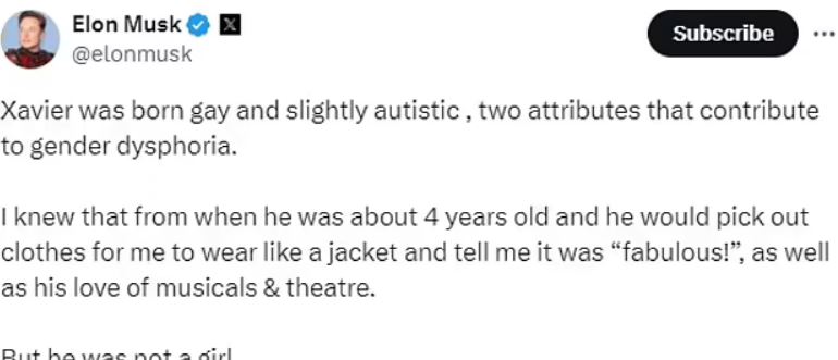 في أول رد لها على تصريحاته... هذا ما قالته ابنة إيلون ماسك العابرة جنسيا! (فيديو)