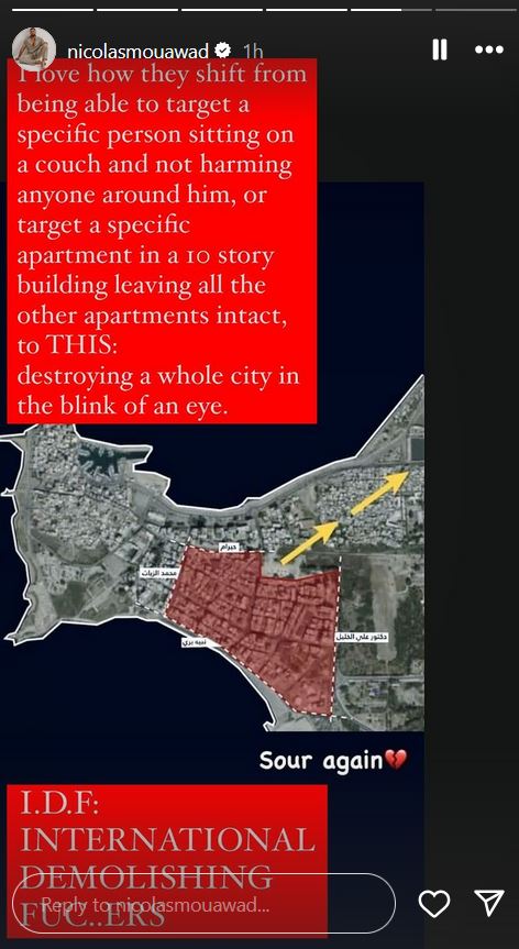 في ظل التصعيد الخطير على صور وضواحيها... نيكولا معوض يجدد الصرخة: هدفها الوحيد هو التدمير