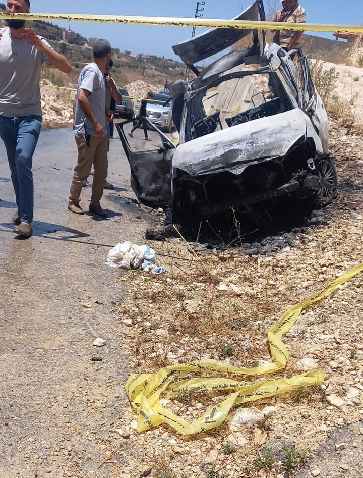 غارة اسرائيلية استهدفت سيارة على أطراف بلدة الشهابية مقابل بلدة سلعا