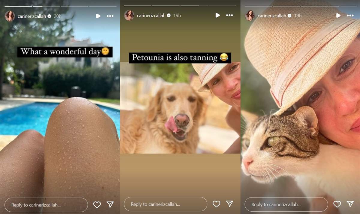 كارين رزق الله تواجه موجة الحر بصور من المسبح