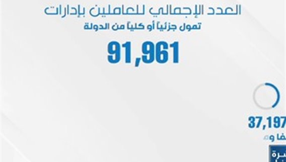  مسح شامل لأعداد العاملين في أي ادارة او مؤسسة تمول جزئياً أو كلياً من الدولة