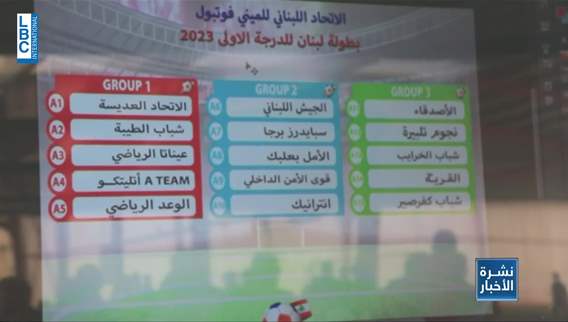 بطولة لبنان للميني فوتبول تنطلق الشهر المقبل وهذه نتيجة سحب القرعة