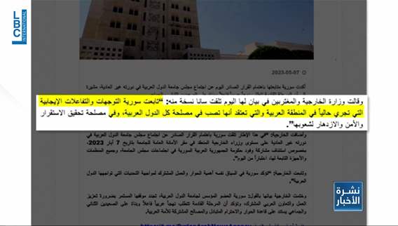 ردود فعل في دمشق بعد عودة سوريا الى جامعة الدول العربية