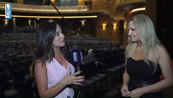 Actress Tania Kassis appears to audience on Casino du Liban stage
