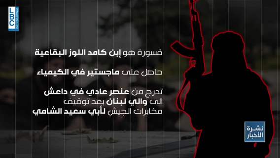 والي داعش في لبنان موقوف لدى مخابرات الجيش...وفي الاعترافات تخطيط وتفخيخ وتمويل