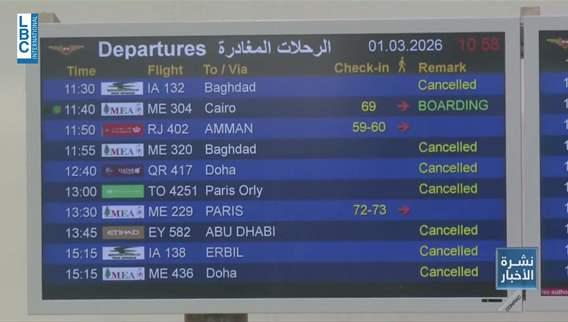  عالقون في لبنان او خارجه .. هذا كل ما يجب ان تعرفوه عن حركة الطيران من والى لبنان