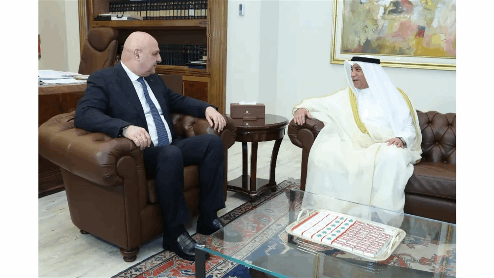 Aoun discussed the situation with Ambassador Al-Sharji, thanking Kuwait for its support for Lebanon